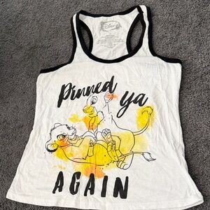 Disney White and Black Lion King Tank Top